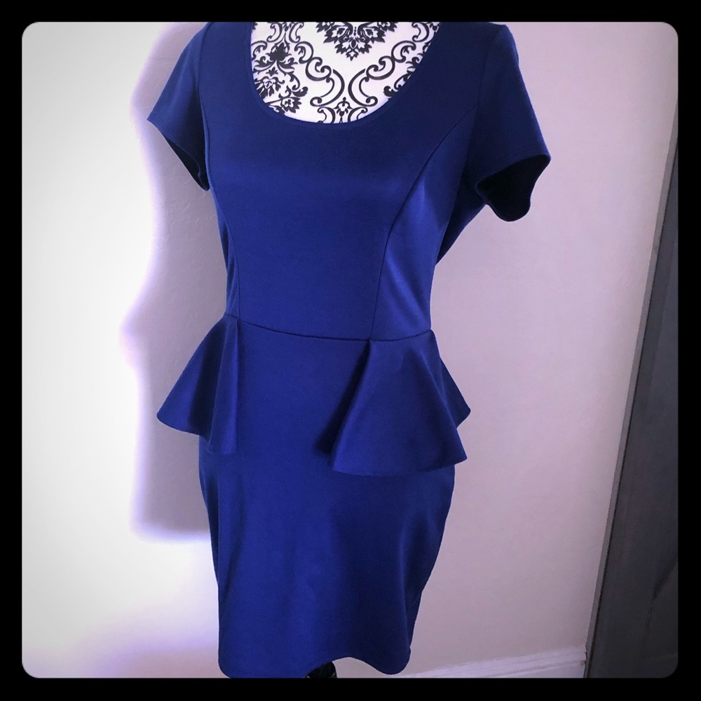Blue backless dress